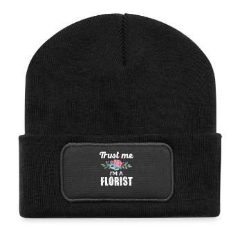 Croyez-moi, je suis fleuriste avec un motif floral - Beanie recyclé à patch - noir - Devant