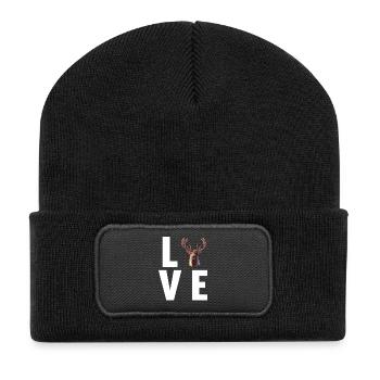 Rentiere Rentier - Recycelte Patch Beanie - Schwarz - Vorne