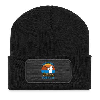 Fishing Saying Funny Fishing Design - Recycled Patch Beanie - black - Front