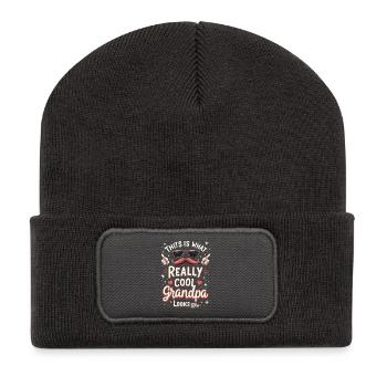 This Is What A Really Cool Grandpa Looks Like - Beanie recyclé à patch - charbon - Devant