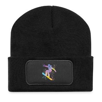 Snowboarder Snowboarding Snowboard - Recycled Patch Beanie - black - Front