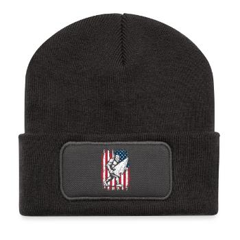 Bigfoot Arrowhead Pfeilspitzen US Flagge - Recycelte Patch Beanie - Dunkelgrau - Vorne