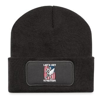 Lustiges Bigfoot Pfeilspitzen US Flagge - Recycelte Patch Beanie - Dunkelgrau - Vorne