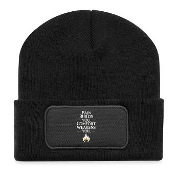 Pain Builds You Comfort Weakens You Mental Strength - Recycled Patch Beanie - black - Front