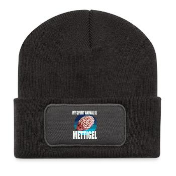 My spirit animal is Mettigel - Recycled Patch Beanie - dark grey - Front