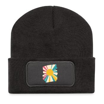 Sommer Sonne - Recycelte Patch Beanie - Dunkelgrau - Vorne