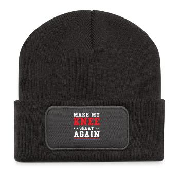 Make My Knee Great Again. Funny Recovery - Recycled Patch Beanie - dark grey - Front