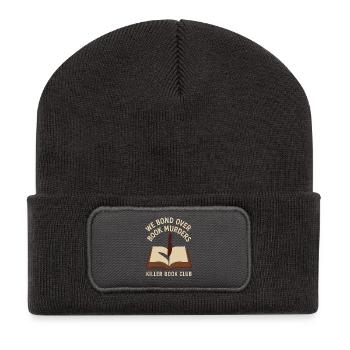 Horreur Book Club Lecteur effrayant Gothique Fiction - Beanie recyclé à patch - charbon - Devant