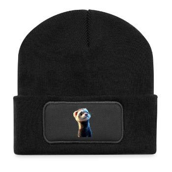 Ferret Ferret Polecat Marten Weasel Cute Ferret - Recycled Patch Beanie - black - Front