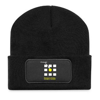 Change la forme, change le monde – Design audacieu - Beanie recyclé à patch - noir - Devant