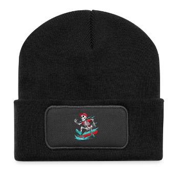 Skateboarder Skeleton, Skateboarder - Recycled Patch Beanie - black - Front