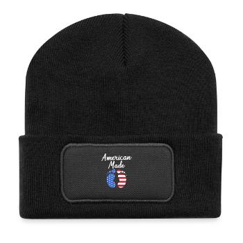 Baby Shower Juillet - Beanie recyclé à patch - noir - Devant