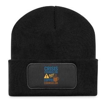 The social worker supports the psychological - Recycled Patch Beanie - black - Front