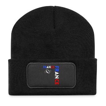 Rugbyspieler Fan Rugby Fan Rugby Frankreich - Recycelte Patch Beanie - Schwarz - Vorne
