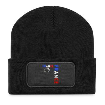 Rugbyspieler Fan Rugby Fan Rugby Frankreich - Recycelte Patch Beanie - Schwarz - Vorne