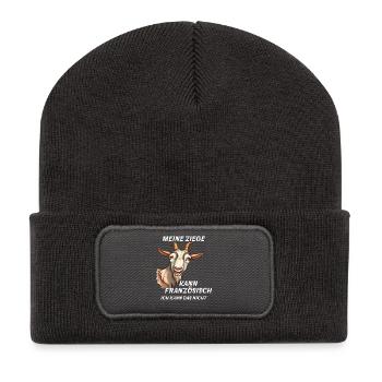 MEINE ZIEGE KANN FRANZÖSISCH - Recycelte Patch Beanie - Dunkelgrau - Vorne