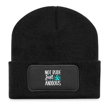 Trouble anxieux Trouble anxieux - Beanie recyclé à patch - noir - Devant