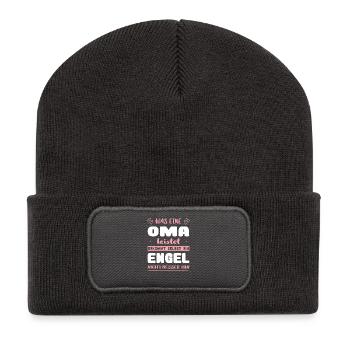 Oma Geschenke Weihnachtsgeschenke Großmutter - Recycelte Patch Beanie - Dunkelgrau - Vorne