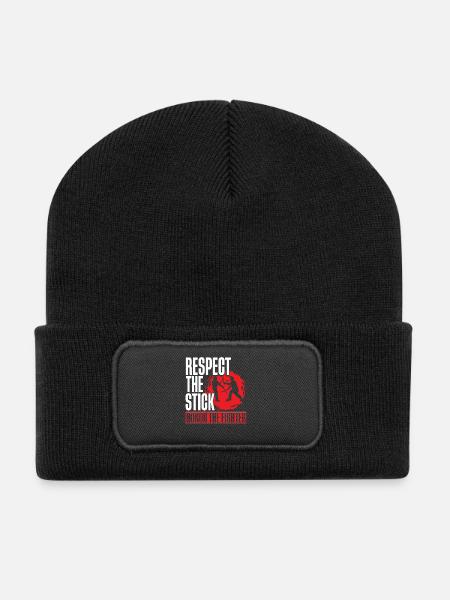 Escrima Arnis Kampfsport Respect The Stick - Recycelte Patch Beanie - Schwarz