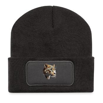 Leopard Panther Big Cat Cat Panther Leopard - Recycled Patch Beanie - dark grey - Front