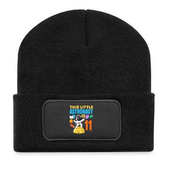 This little astronaut turns 11 years old - Recycled Patch Beanie - black - Front