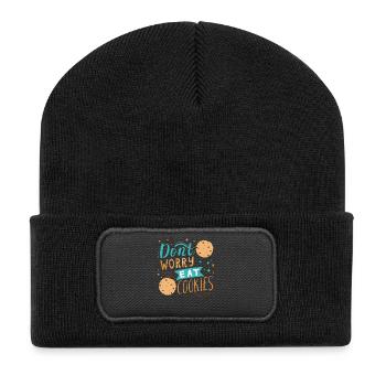 Ne vous inquiétez pas et mangez des biscuits - Beanie recyclé à patch - noir - Devant