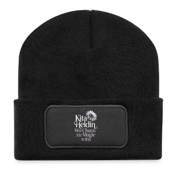 Daycare Heroine Where Chaos Becomes Magic Kindergarten Teacher - Recycled Patch Beanie - black - Front