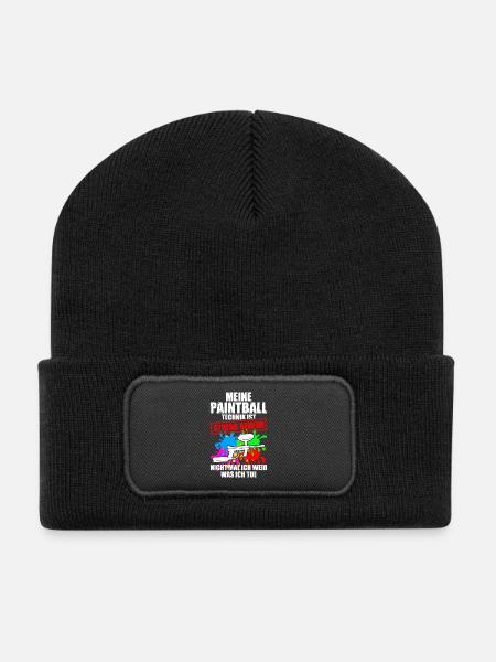 Technique de paintball Gotcha Joueur de paintball - Beanie recyclé à patch - noir