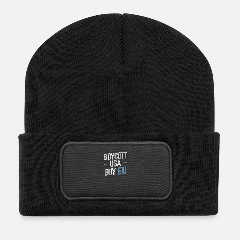 Pro-Europe Boycott USA Buy EU - Recycelte Patch Beanie - Schwarz