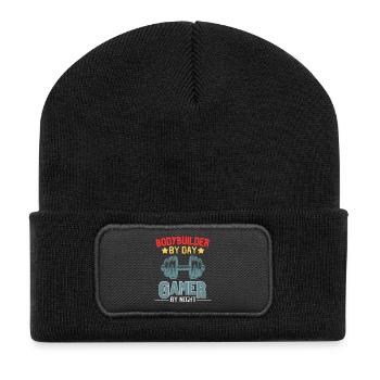 Gamer Bodybuilder Force Sports Design - Beanie recyclé à patch - noir - Devant