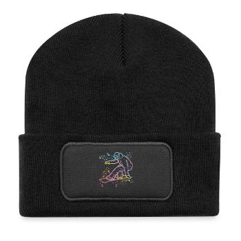Snowboarder Snowboarding Snowboard - Recycled Patch Beanie - black - Front
