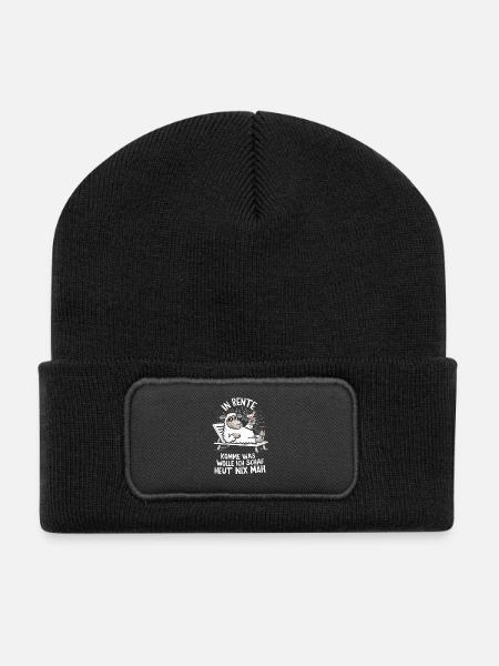 Ruhestand Ich Arbeite Heut Nix Mehr Lustiges Rente - Recycelte Patch Beanie - Schwarz