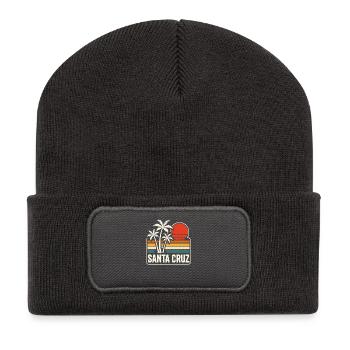 Coucher de soleil à Santa Cruz - Beanie recyclé à patch - charbon - Devant