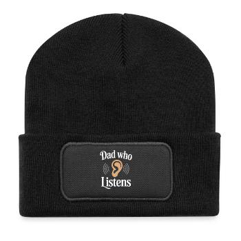 Emotional Verfügbarer Vater Sanfter - Recycelte Patch Beanie - Schwarz - Vorne