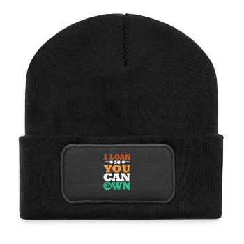 Hypothek Eigentumswohnung Schulden - Recycelte Patch Beanie - Schwarz - Vorne
