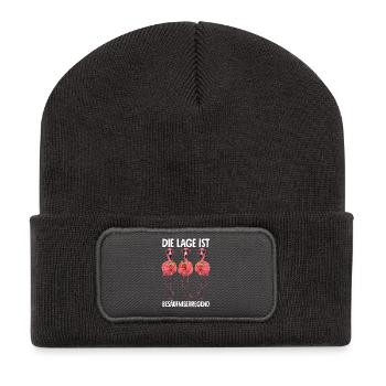 Die Lage Ist Besäufniserregend - Recycelte Patch Beanie - Dunkelgrau - Vorne