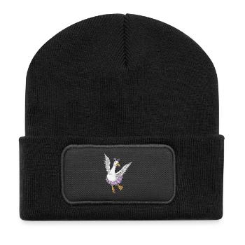 Duck Ballerina Ballet Dance - Recycled Patch Beanie - black - Front