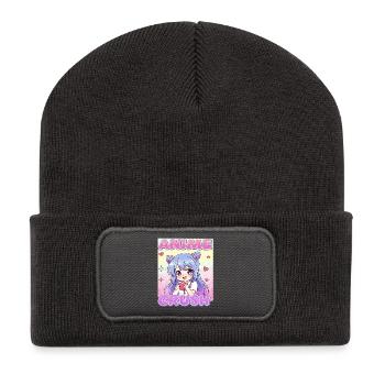 ANIME CRUSH ❤️ Kawaii Otaku Fan - Beanie recyclé à patch - charbon - Devant