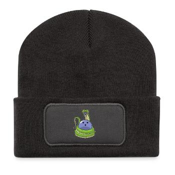 Snake Bowling Boule de bowling - Beanie recyclé à patch - charbon - Devant