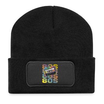 Cassette Rétro des années 80 Nostalgie Arc-en-ciel - Beanie recyclé à patch - noir - Devant