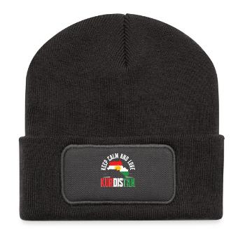 Les Kurdes gardent leur calme et aiment le Kurdistan - Beanie recyclé à patch - charbon - Devant