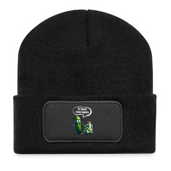 Is that you Bro?! Gurke Pickle Gurkenliebhaber - Recycelte Patch Beanie - Schwarz - Vorne
