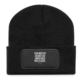 From afar you look like 21 from birthday party - Recycled Patch Beanie - black - Front