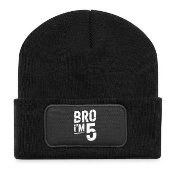 Bro, ich bin 5 – Coole Geburtstags-Design - Recycelte Patch Beanie - Schwarz - Vorne