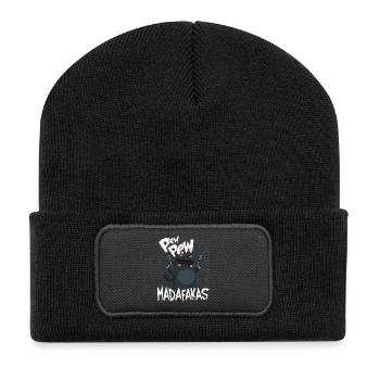 Pew Pew Madafakas Funny Cat with Saying - Recycled Patch Beanie - black - Front