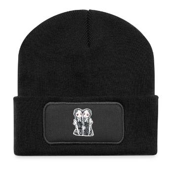 Sisters are twins with red eyes - Recycled Patch Beanie - black - Front