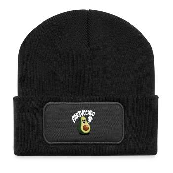 Lustige Avocado Furzen Pupsen Fartvocado - Recycelte Patch Beanie - Schwarz - Vorne