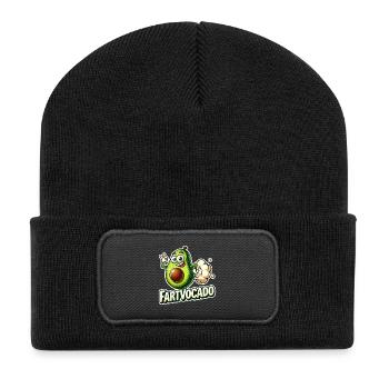 Lustige Avocado Furzen Pupsen Fartvocado - Recycelte Patch Beanie - Schwarz - Vorne