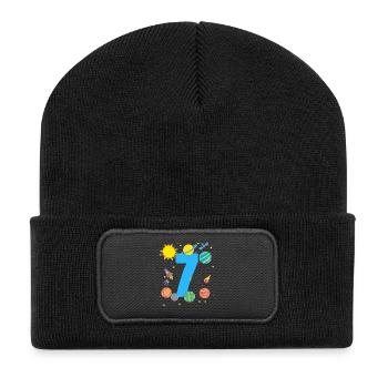 Galactic Adventure for the 7th Birthday - Recycled Patch Beanie - black - Front