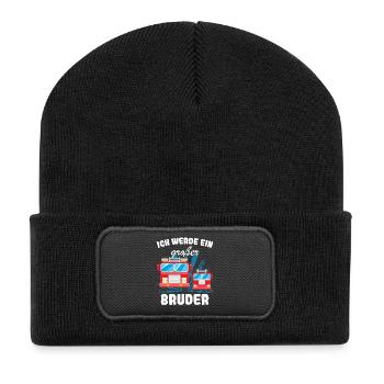 Annonce de la progéniture | Je serai un grand frère en 2027 - Beanie recyclé à patch - noir - Devant